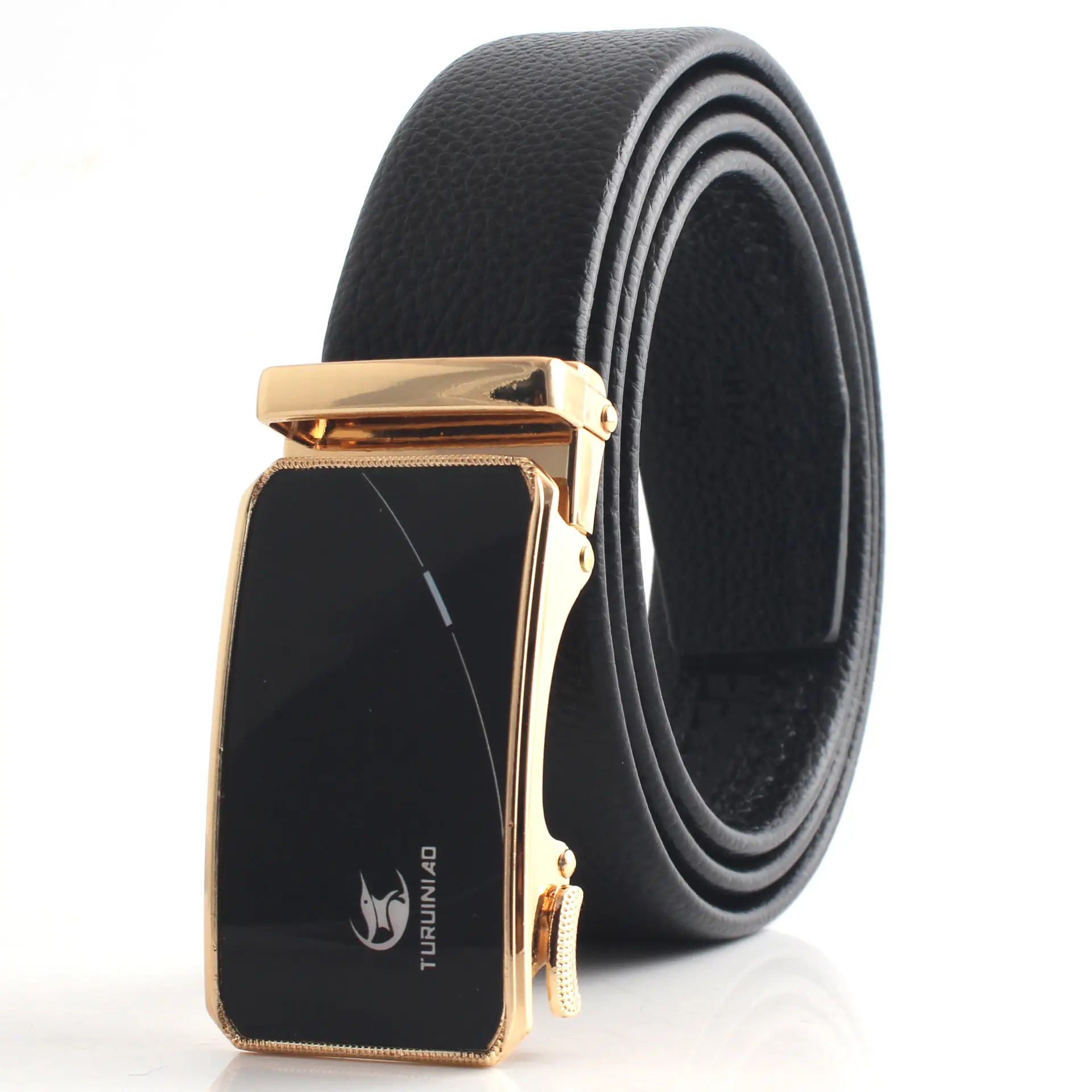 Hongsheng Men's Belt Black Gold Silver Automatic Buckle - Image 11