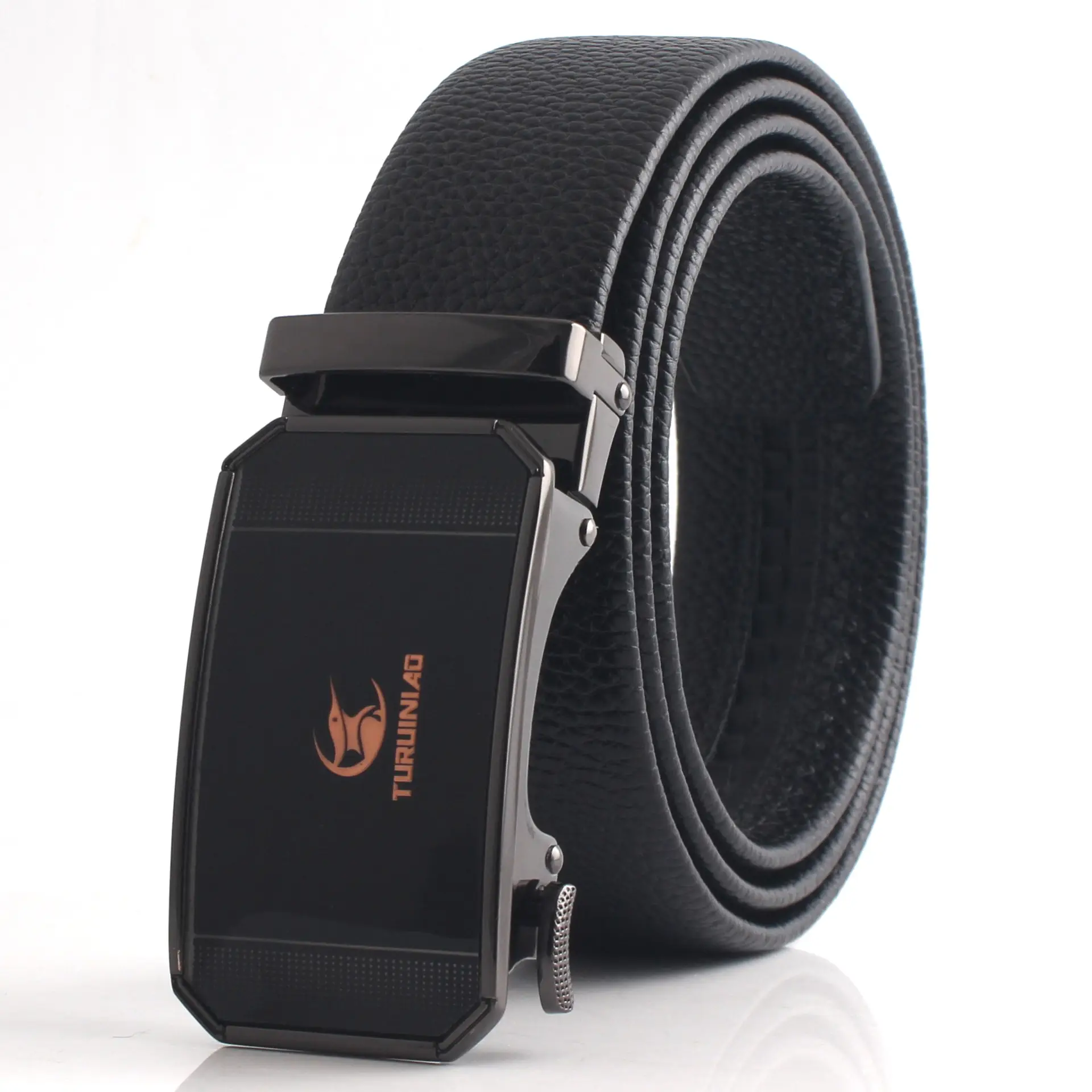 Hongsheng Men's Belt Black Gold Silver Automatic Buckle - Image 5