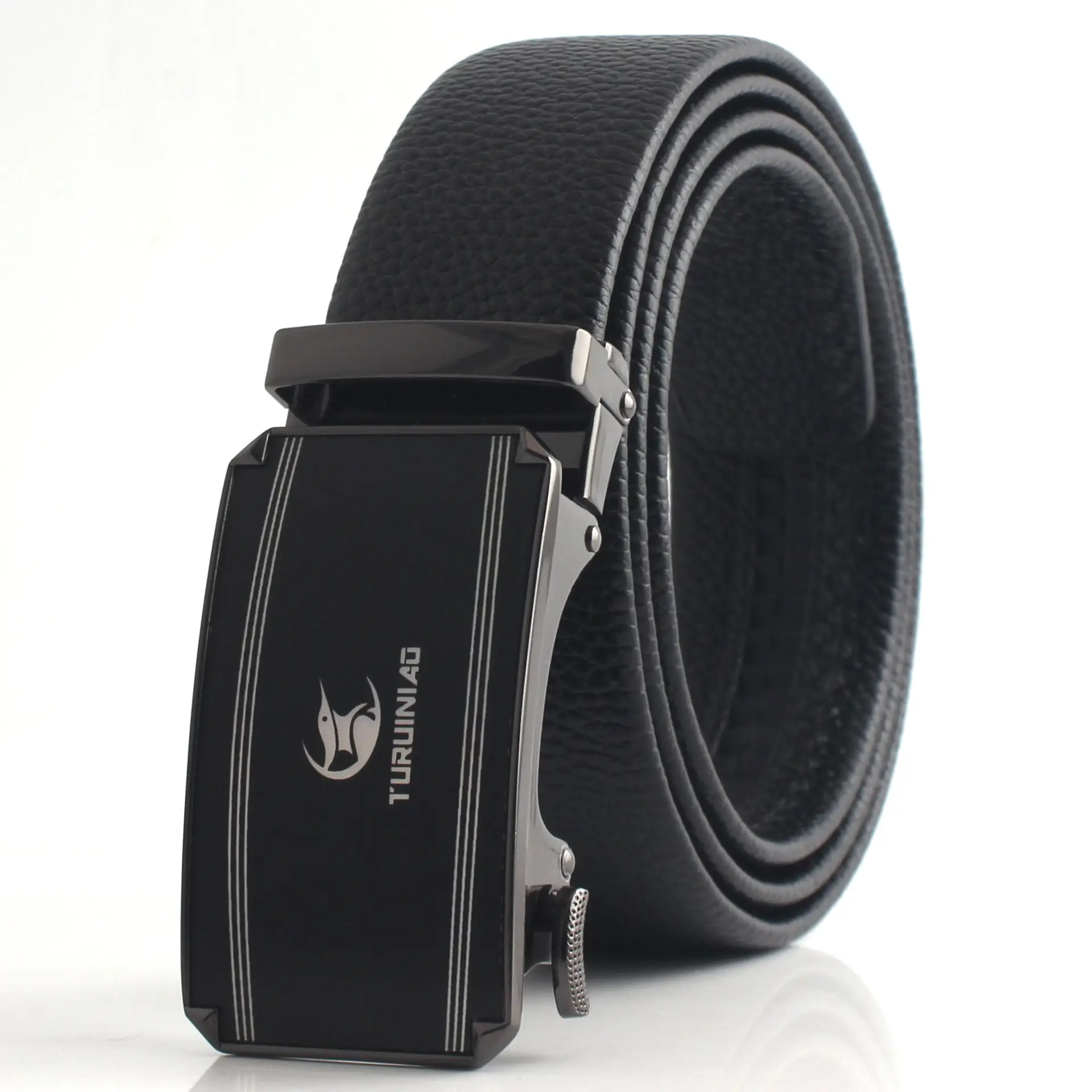 Hongsheng Men's Belt Black Gold Silver Automatic Buckle - Image 6
