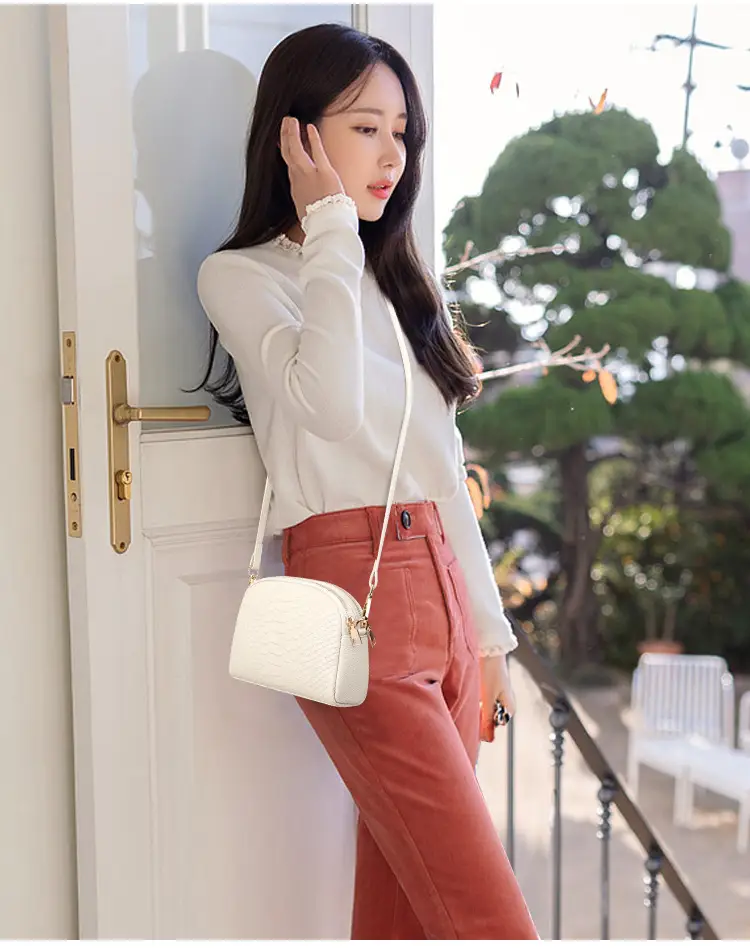 White Croc Leather Shoulder Bag for Women 2025 — feature 11