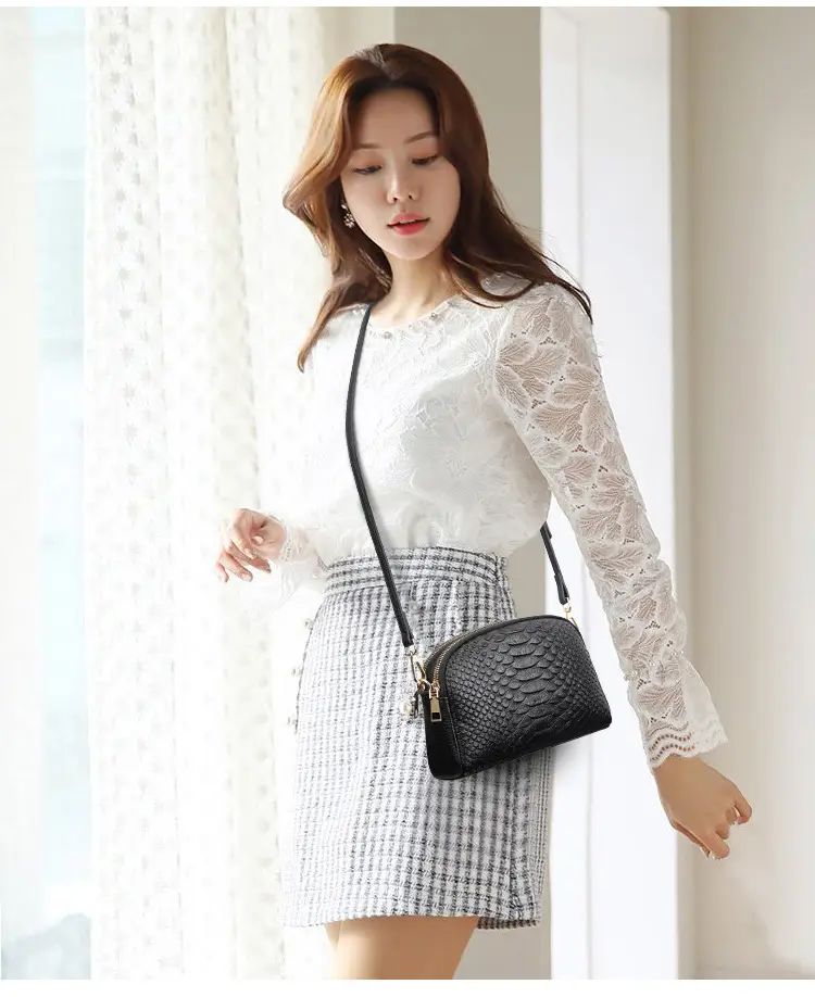 White Croc Leather Shoulder Bag for Women 2025 — feature 12