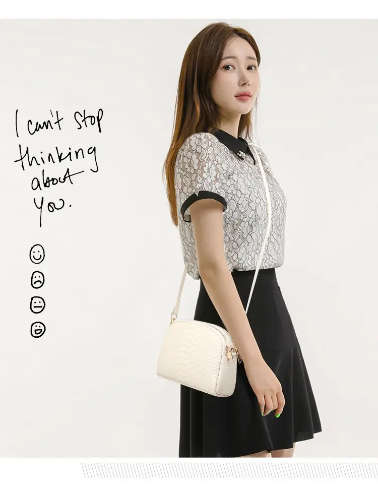 White Croc Leather Shoulder Bag for Women 2025 — feature 5