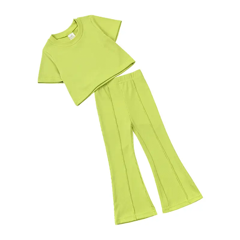 Blue Flared Pants & Top Girls Set Spring Summer Casual - Image 9