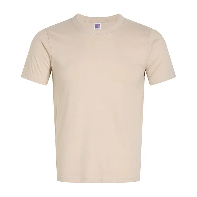 Men Cotton Round Neck T-Shirt 180g Half Sleeve Solid Color - Image 12