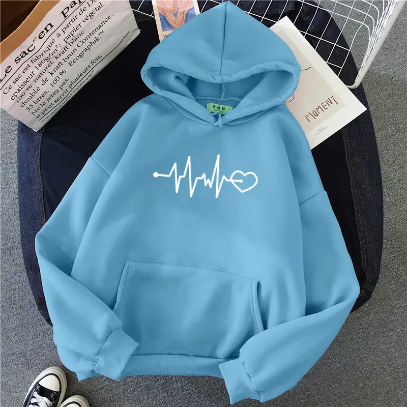 Green Heartbeat Graphic Hoodie for Men Women - Image 13