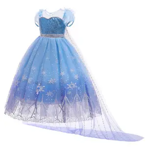 Girls Yellow Tulle Party Dress with Long Sleeves — feature 18