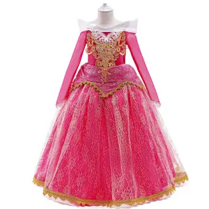 Girls Yellow Tulle Party Dress with Long Sleeves — feature 30