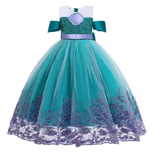Girls Yellow Tulle Party Dress with Long Sleeves — feature 36