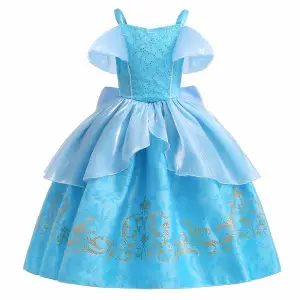 Girls Yellow Tulle Party Dress with Long Sleeves — feature 42