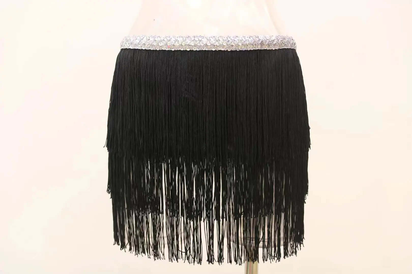 Black Tassel Waist Bralette with Lace Top — feature 7
