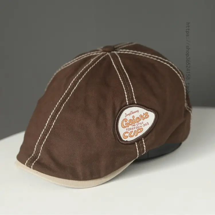 Japanese Literary Retro Cap Black Eave Forward