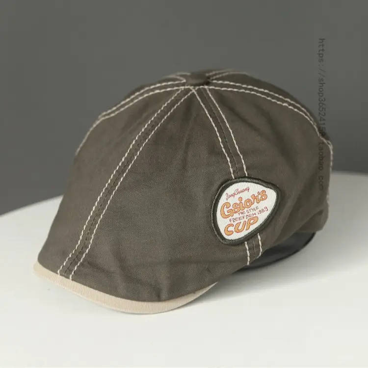 Japanese Literary Retro Cap Black Eave Forward - Image 12
