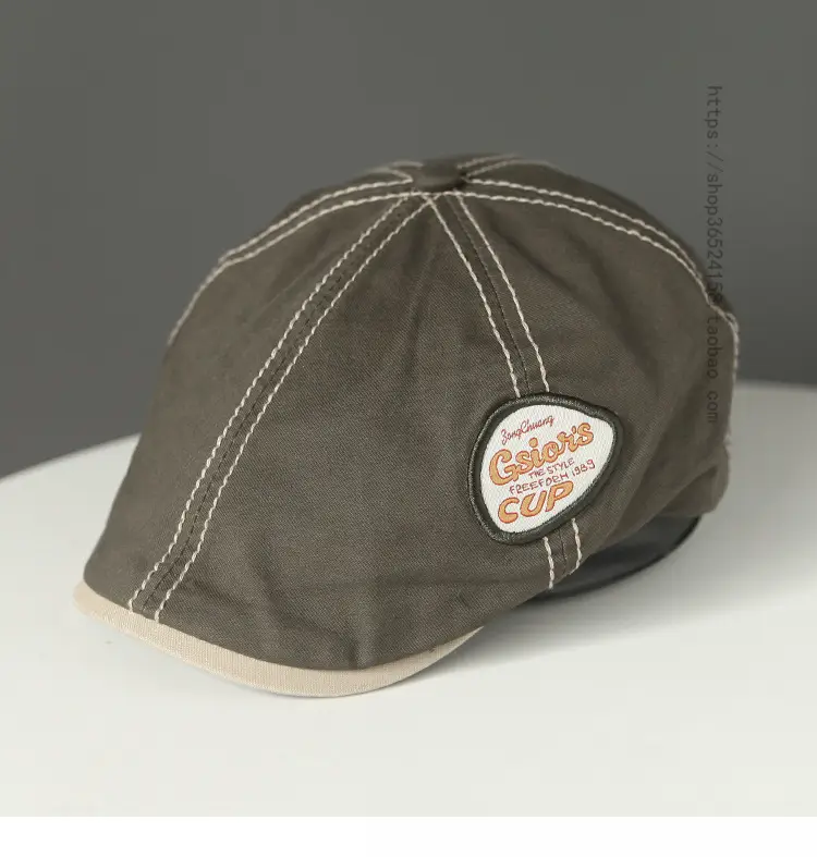 Japanese Literary Retro Cap Black Eave Forward — feature 2