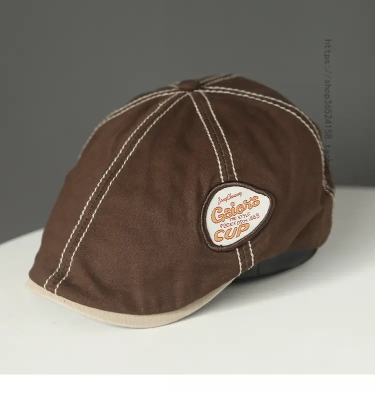 Japanese Literary Retro Cap Black Eave Forward — feature 6
