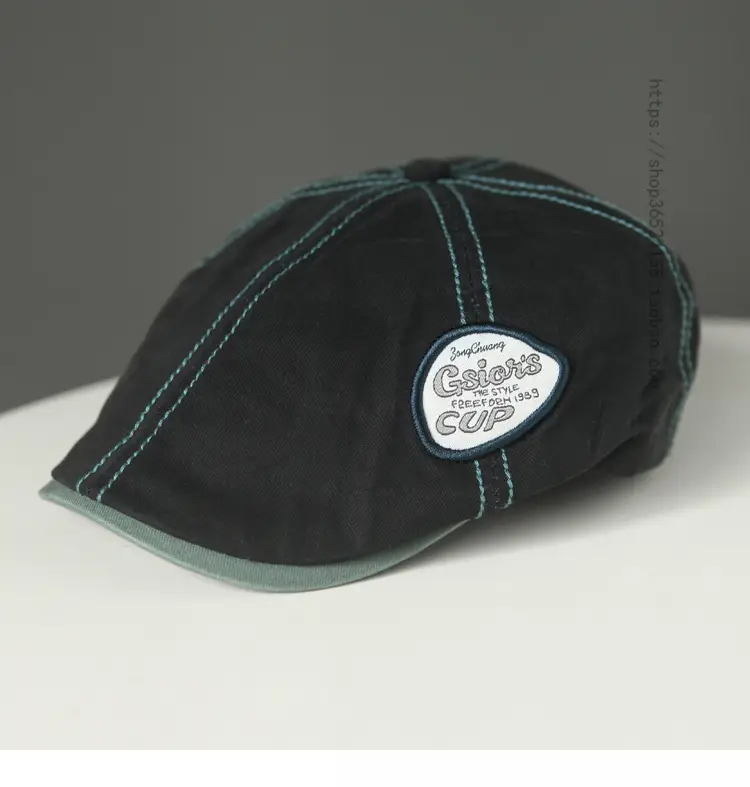 Japanese Literary Retro Cap Black Eave Forward — feature 8