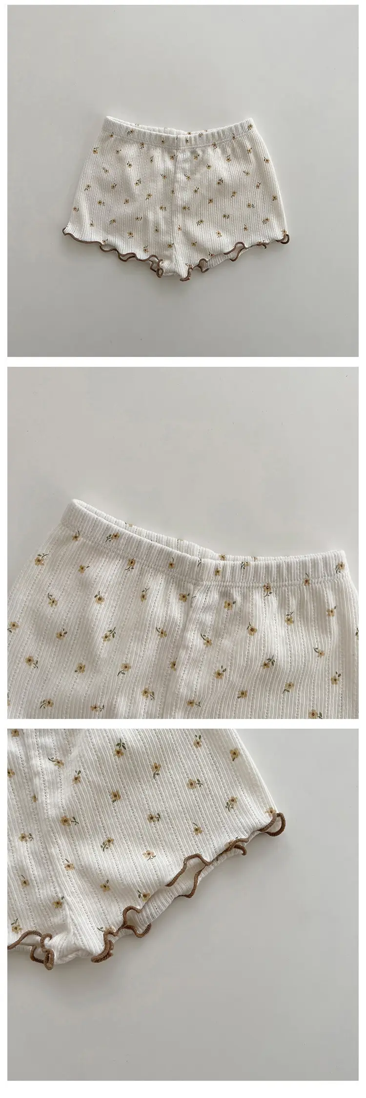 White Floral Baby Sleepwear Set Small Medium — feature 11