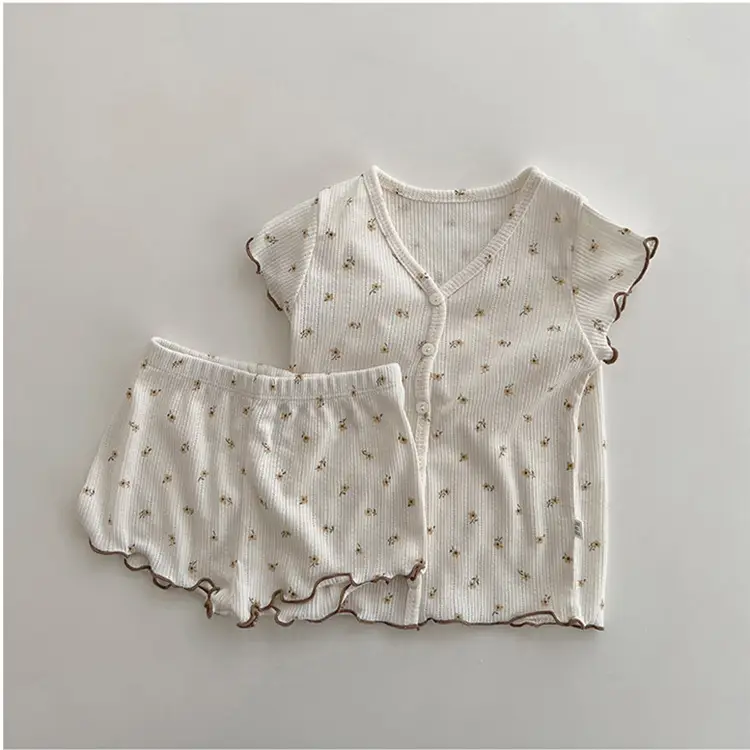 White Floral Baby Sleepwear Set Small Medium — feature 4