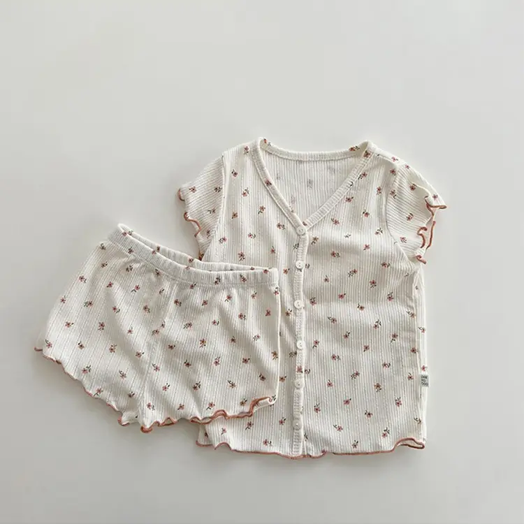 White Floral Baby Sleepwear Set Small Medium — feature 5