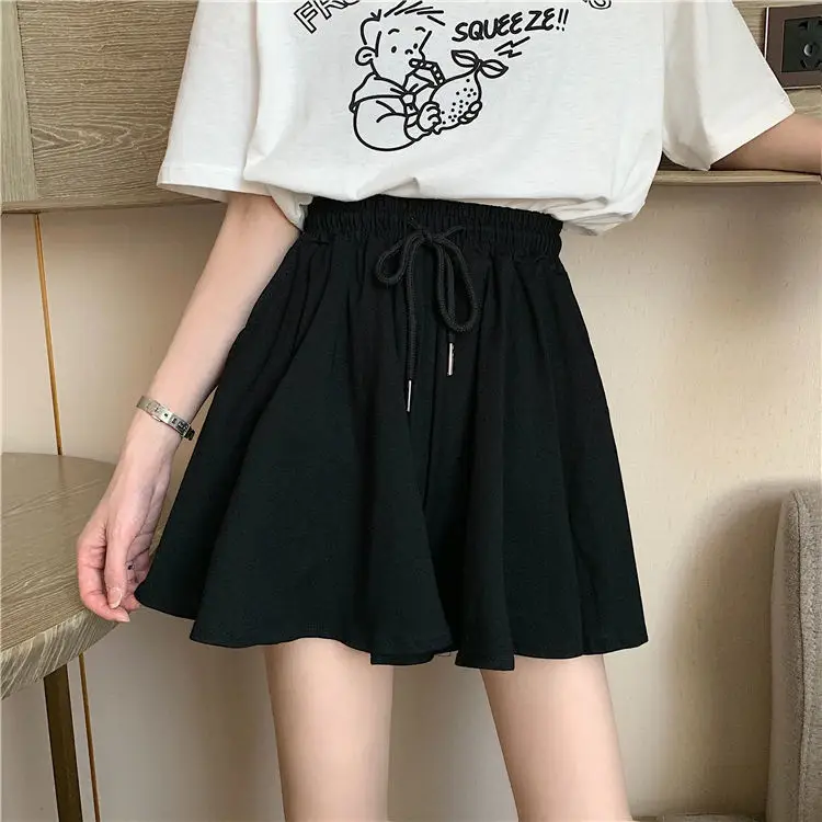 2025 Black Drawstring High Waist Shorts for Women - Image 4