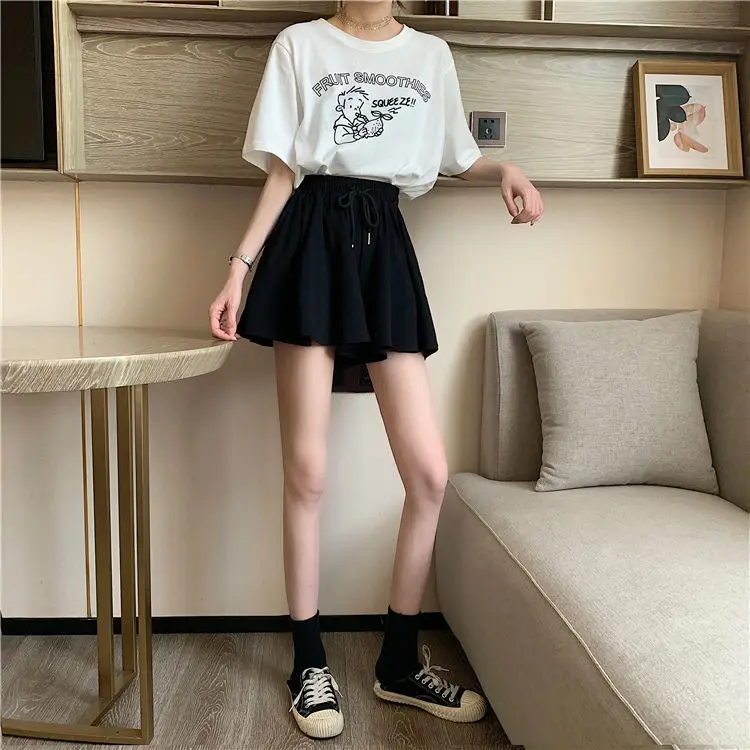 2025 Black Drawstring High Waist Shorts for Women — feature 12