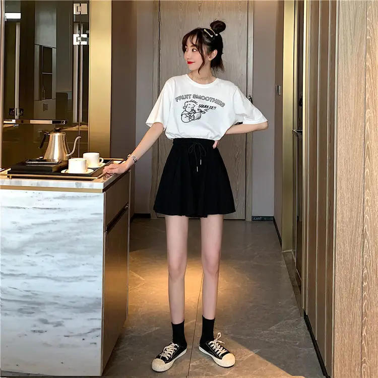 2025 Black Drawstring High Waist Shorts for Women — feature 6