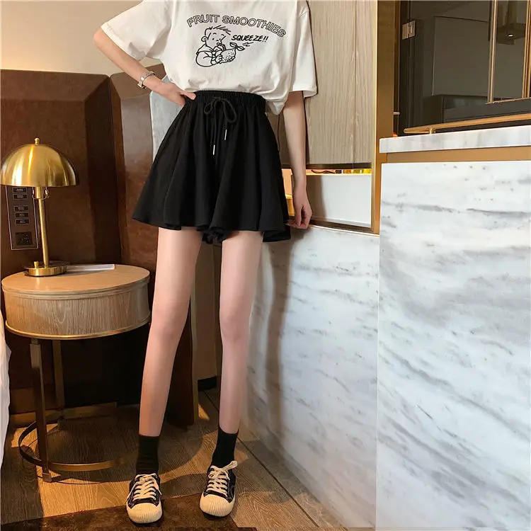 2025 Black Drawstring High Waist Shorts for Women — feature 8