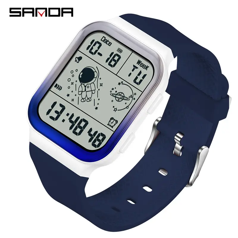 Sanda Gradient Square Watch for Men Women Pink Detachable Strap - Image 13