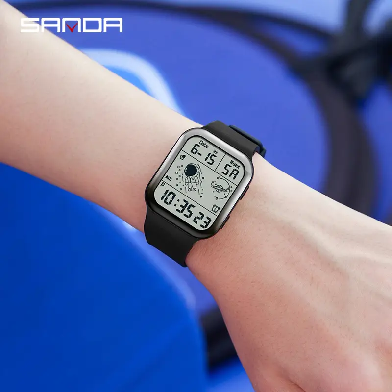 Sanda Gradient Square Watch for Men Women Pink Detachable Strap - Image 14