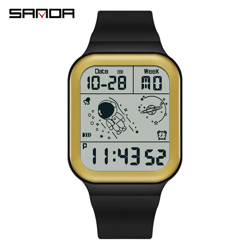 Sanda Gradient Square Watch for Men Women Pink Detachable Strap - Image 10