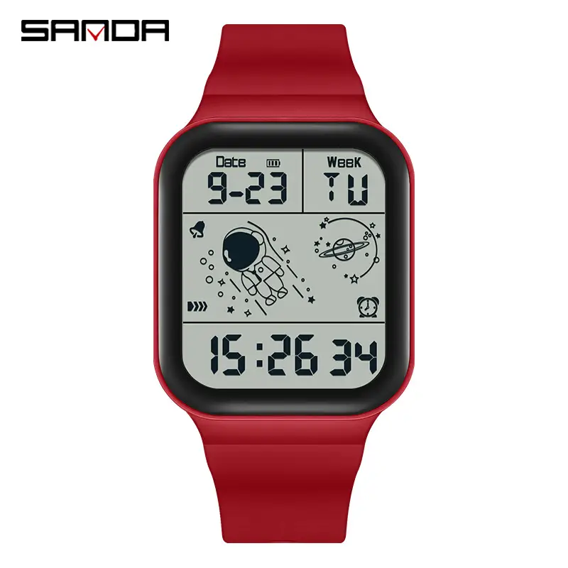 Sanda Gradient Square Watch for Men Women Pink Detachable Strap - Image 11