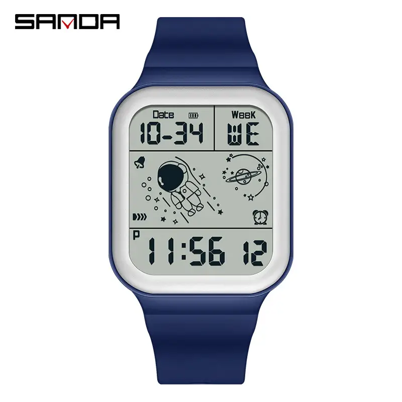 Sanda Gradient Square Watch for Men Women Pink Detachable Strap - Image 12