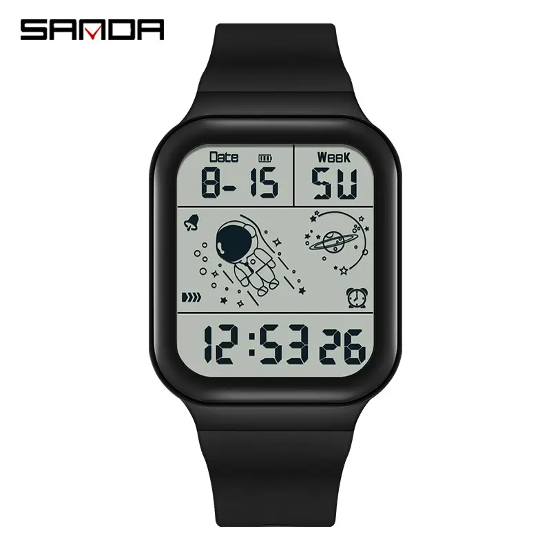 Sanda Gradient Square Watch for Men Women Pink Detachable Strap - Image 7