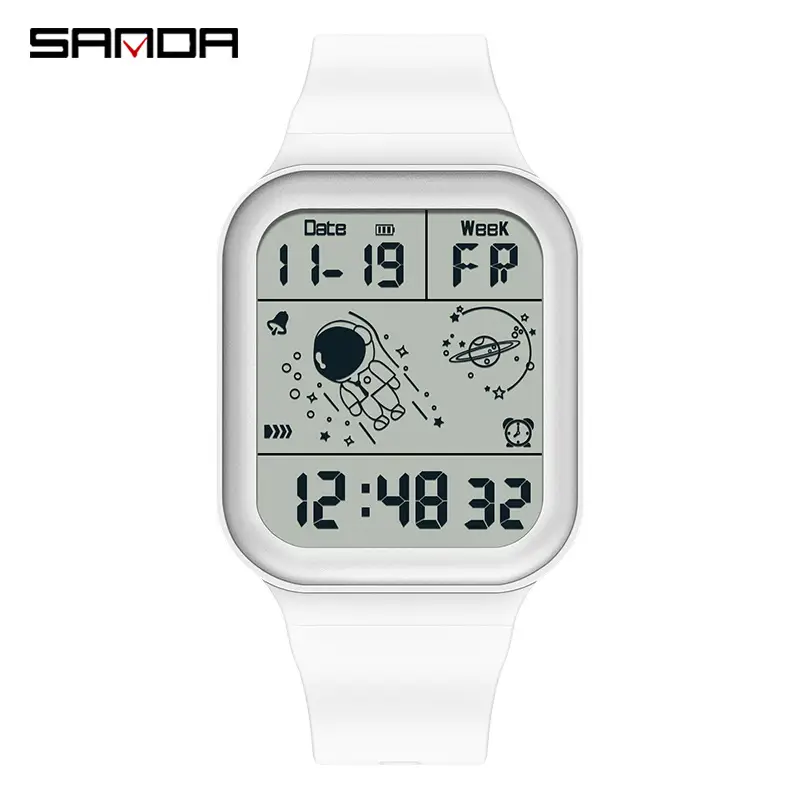 Sanda Gradient Square Watch for Men Women Pink Detachable Strap - Image 8