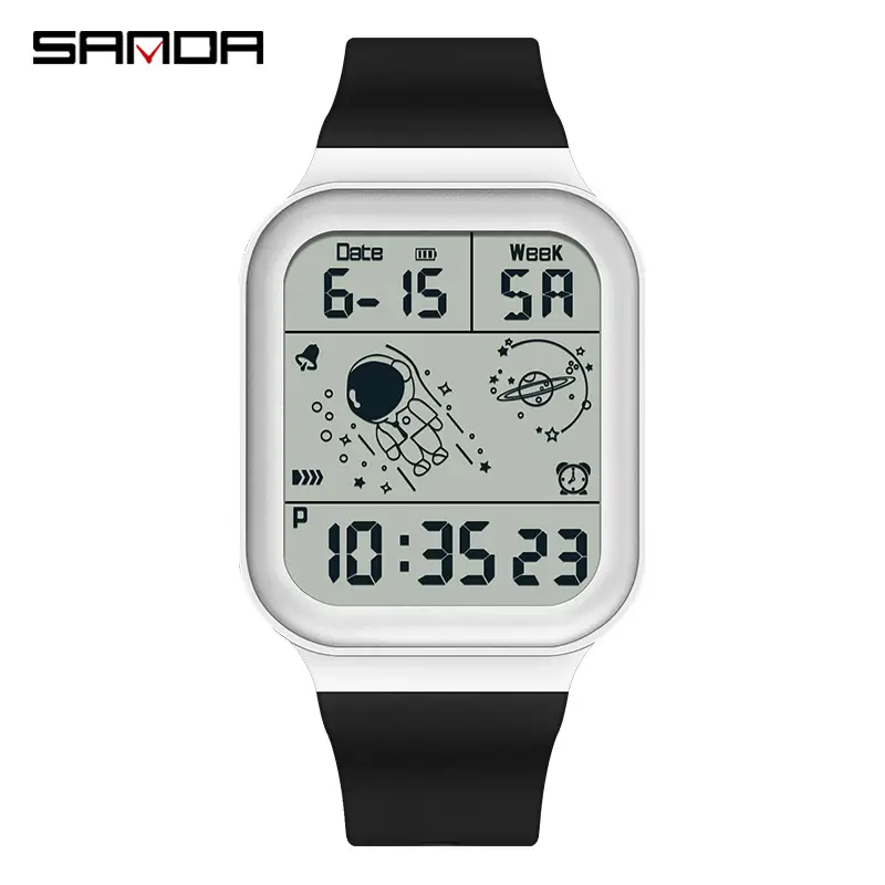 Sanda Gradient Square Watch for Men Women Pink Detachable Strap - Image 9