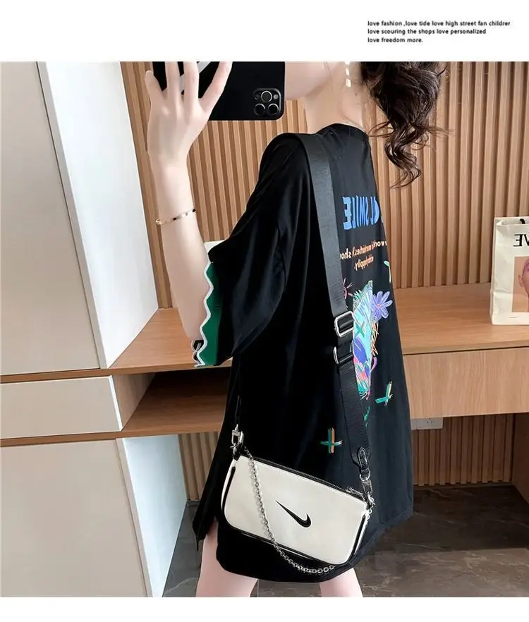 Women Cool Smile Printed T-Shirt Large Black Loose Sleeve — feature 10