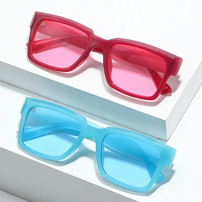 European Square Sunglasses for Men Women Blue