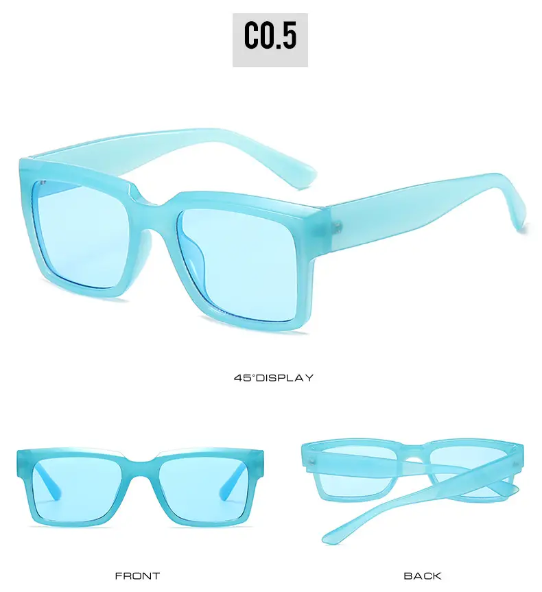European Square Sunglasses for Men Women Blue — feature 11