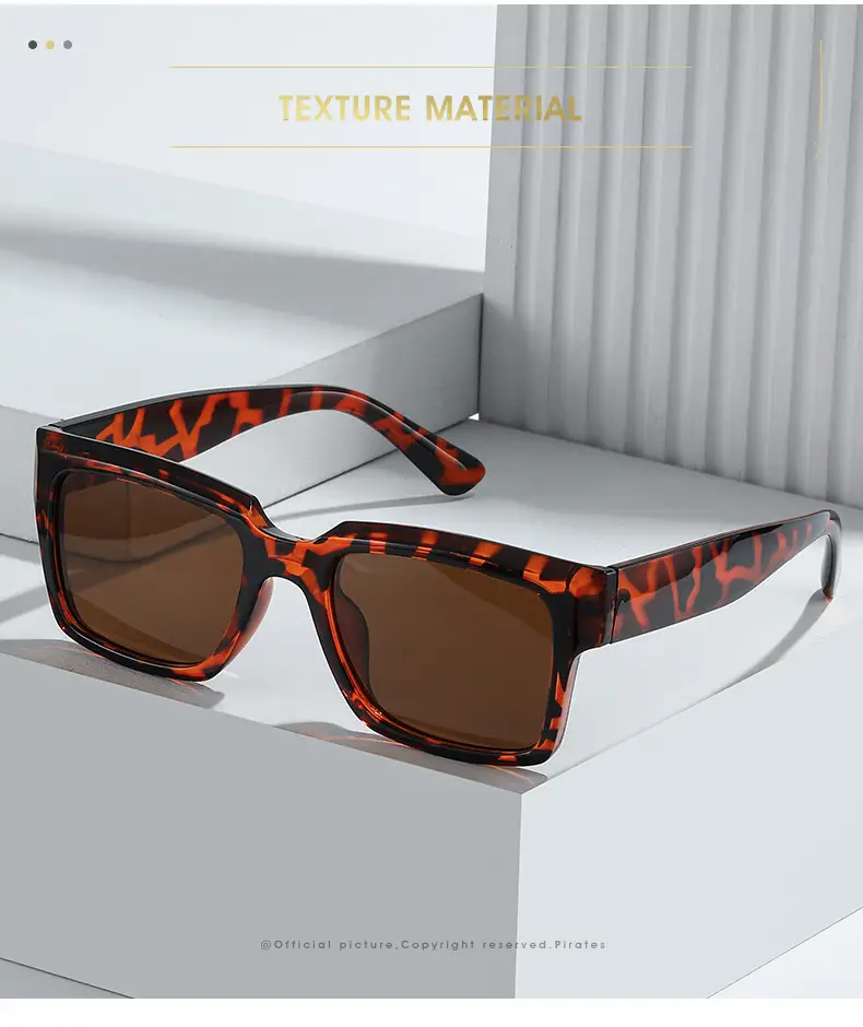European Square Sunglasses for Men Women Blue — feature 2