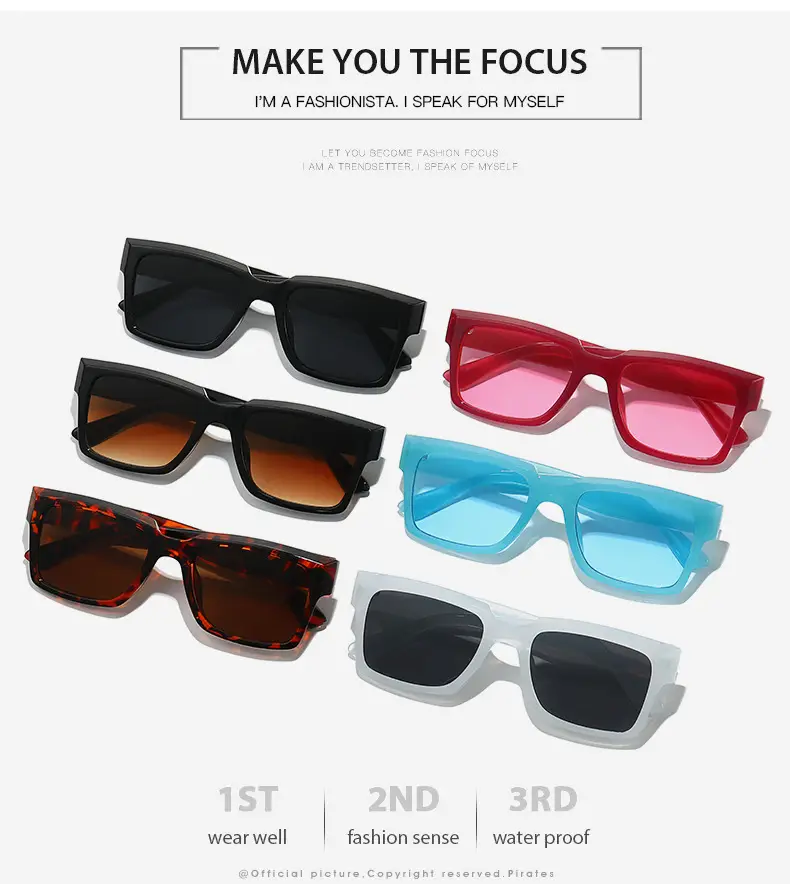 European Square Sunglasses for Men Women Blue — feature 3