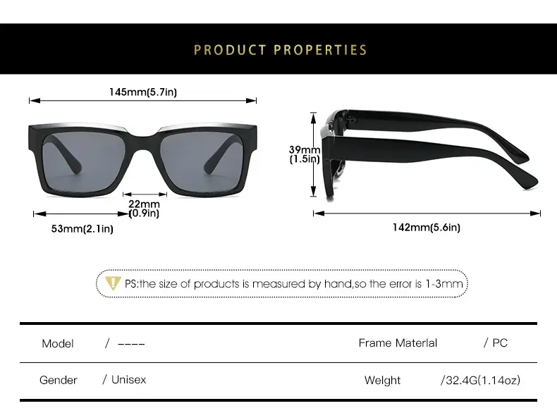 European Square Sunglasses for Men Women Blue — feature 5