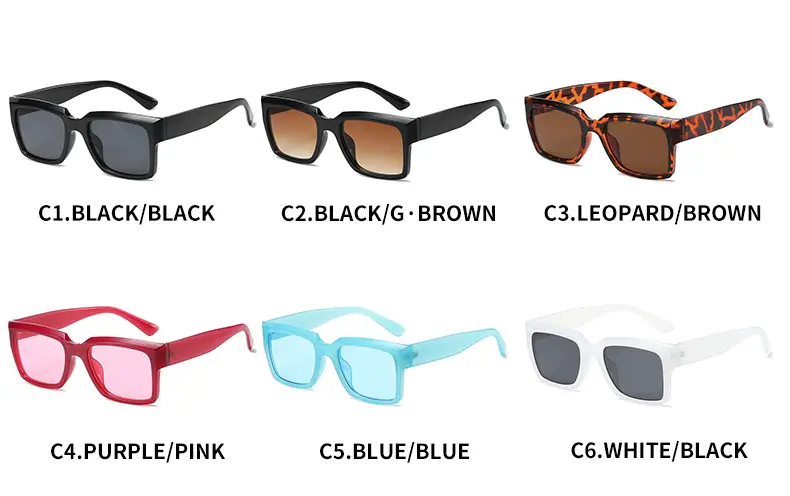 European Square Sunglasses for Men Women Blue — feature 6