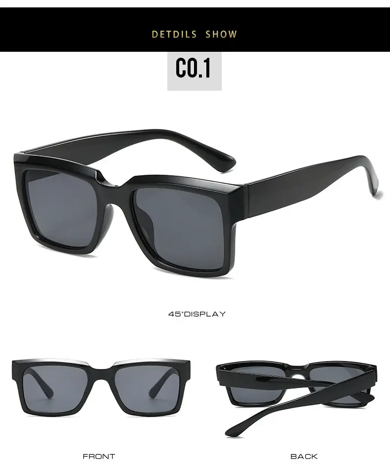 European Square Sunglasses for Men Women Blue — feature 7