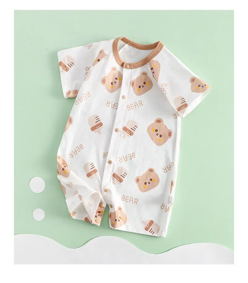 Baby Dinosaur Short Sleeve Cotton Jumpsuit Set — feature 5
