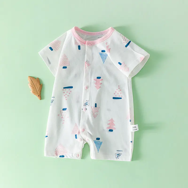 Baby Dinosaur Short Sleeve Cotton Jumpsuit Set