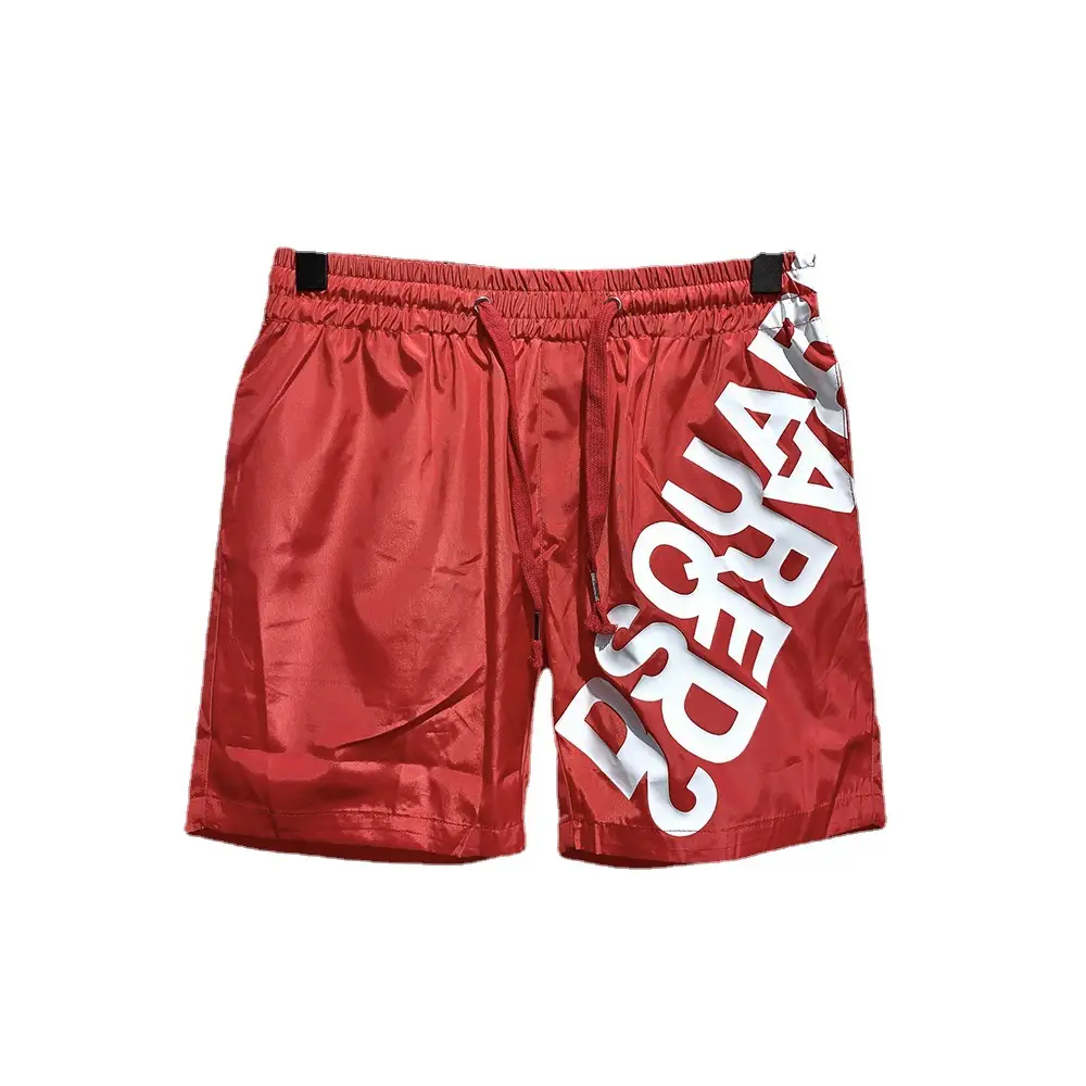 Men's Red Graphic Shorts ASQUARED Cotton