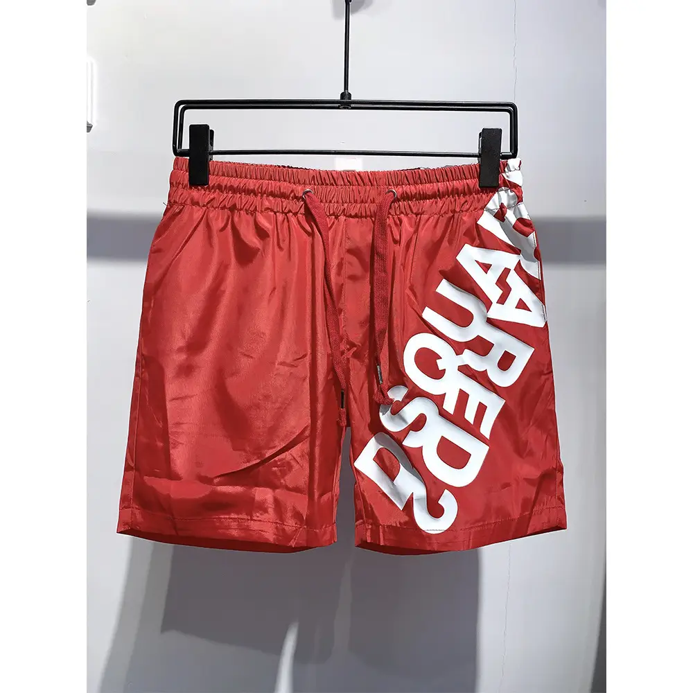 Men's Red Graphic Shorts ASQUARED Cotton