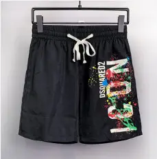 Men's Red Graphic Shorts ASQUARED Cotton