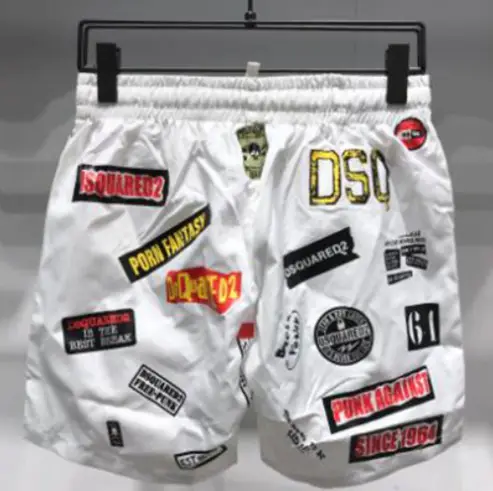 Men's Red Graphic Shorts ASQUARED Cotton