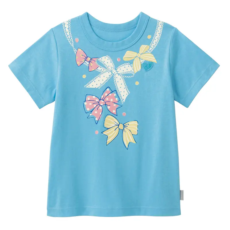 Summer Girls Pure Cotton Cartoon T-Shirt Yellow - Image 8