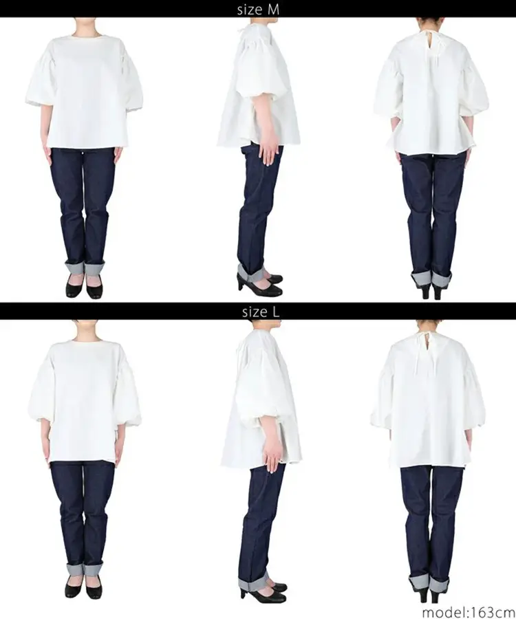 Lotte New Japanese Korean Summer Loose Large Women's Shirt Cotton Big Lantern Sleeve Round Neck Top Cross Border — feature 19